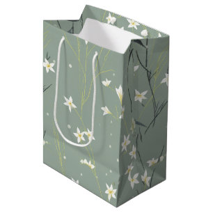 Sacola Para Presentes Média Serena Flor de Bambu Asiática (9)