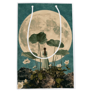 Sacola Para Presentes Média Serenidade lunar - Cena de Lotus Vintage
