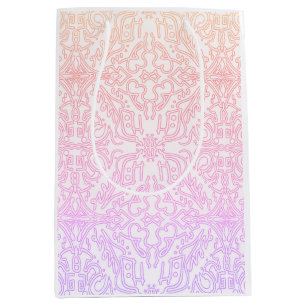 Sacola Para Presentes Média Série de padrões de Mandala Soft Pink Dream