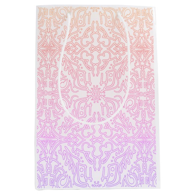 Sacola Para Presentes Média Série de padrões de Mandala Soft Pink Dream (Frente)