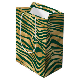 Sacola Para Presentes Média Série Emerald e Safari Dourado Design 4