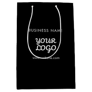 Sacola Para Presentes Média Seu Logotipo Nome da Empresa & Site ou Slogan