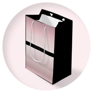 Sacola Para Presentes Média Seus Ombre cor-de-rosa fino conhecido & listras