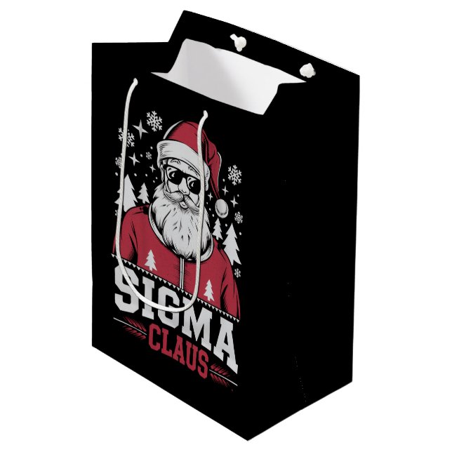 Sacola Para Presentes Média Sigma Claus Legal Papais noeis Natal Rizz Rizzler  (Frente inclinada)