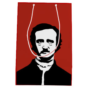 Sacola Para Presentes Média Silhueta de Edgar Allan Poe