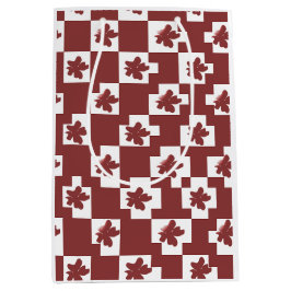 Sacola Para Presentes Média Silhueta de flores em padrão.