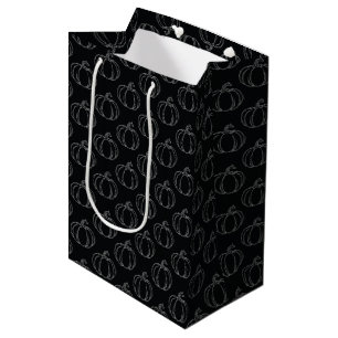 Sacola Para Presentes Média Silver Pumpkin Halloween