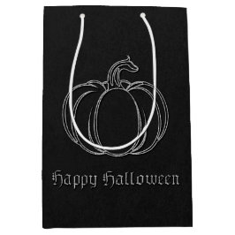Sacola Para Presentes Média Silver Pumpkin Halloween