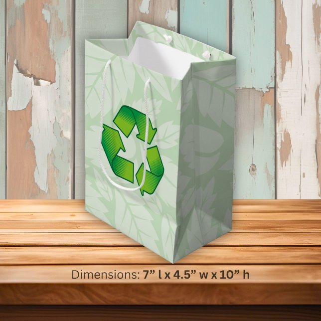 Sacola Para Presentes Média Símbolo de reciclagem (Criador carregado)