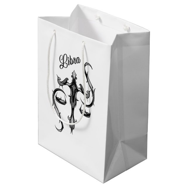 Sacola Para Presentes Média Símbolo do Zodíaco de Libra (Verso inclinado)