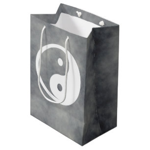 Sacola Para Presentes Média Símbolo Yin Yang - tatuagem sólida design 2
