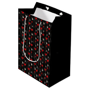 Sacola Para Presentes Média Símbolos de cartas de jogar pôquer.