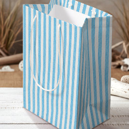 Sacola Para Presentes Média Simples Linen Chic Olhe Padrão Strike Azul