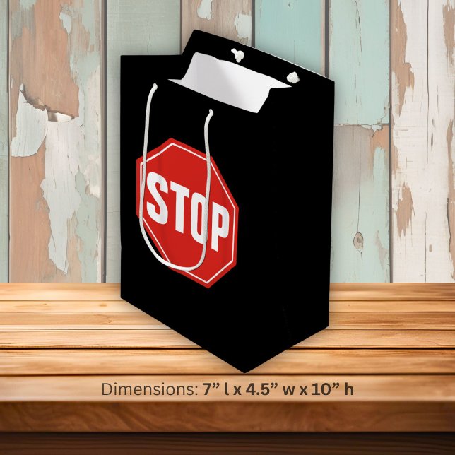 Sacola Para Presentes Média Sinal de STOP (Criador carregado)