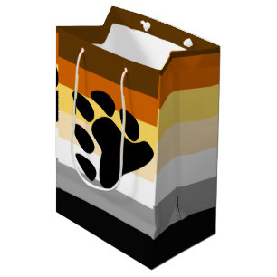 Sacola Para Presentes Média Sinalizador do Orgulho de Urso com Pata