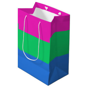 Sacola Para Presentes Média Sinalizador do Orgulho Polisexual