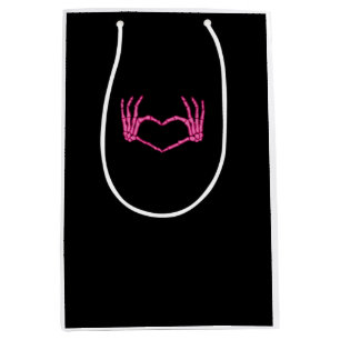 Sacola Para Presentes Média Skeleton Heart Hands Classic