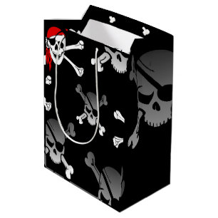Sacola Para Presentes Média Skull n Bones Party - Pirata Média de Presente