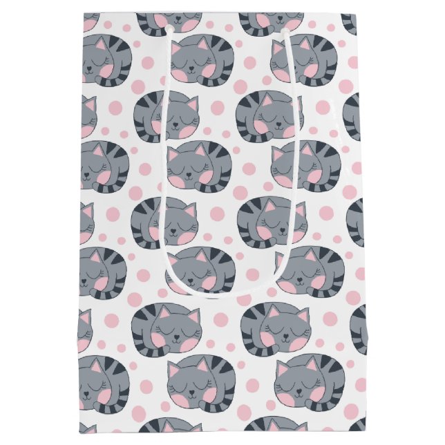 Sacola Para Presentes Média Sleing Cat Gift Bag (Verso)
