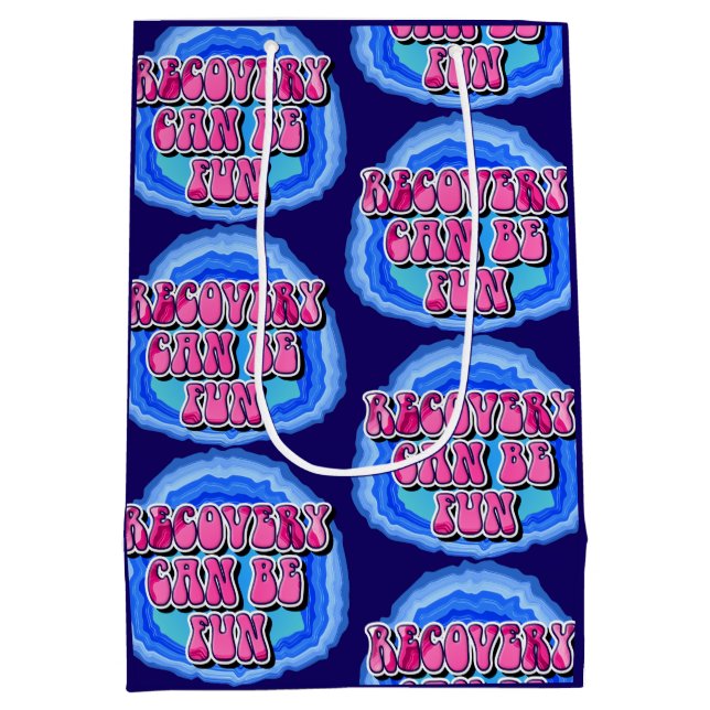 Sacola Para Presentes Média Slogan de Recuperação AA do Geode de Recuperação 1 (Verso)