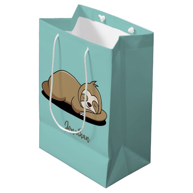 Sacola Para Presentes Média Sloth Design Medium Gift Bag (Frente inclinada)