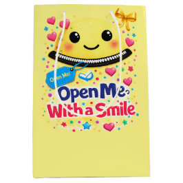Sacola Para Presentes Média Smile Before You Open, Gift Bag Funny
