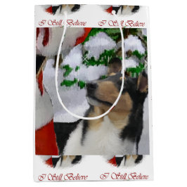 Sacola Para Presentes Média Smooth Collie Christmas