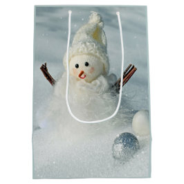 Sacola Para Presentes Média Snowman Gift Bag