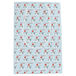 Sacola Para Presentes Média Snowman. Merry Christmas.