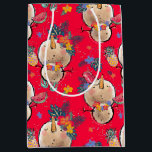 Sacola Para Presentes Média Snowman Red Christmas Bag<br><div class="desc">A mais recente adição à coleção de Natal Tropical</div>