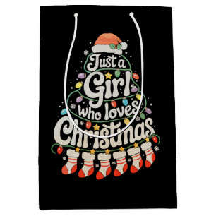 Sacola Para Presentes Média Só Uma Menina Que Ama O Natal Da Árvore De Natal