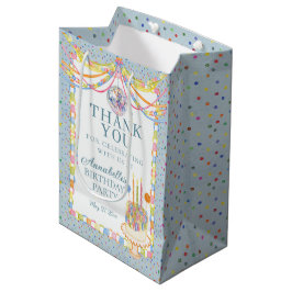 Sacola Para Presentes Média Sobremesa de Aniversário Cue the Confetti Azul