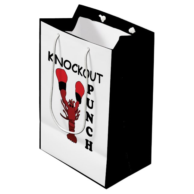 Sacola Para Presentes Média Soco de Nocaute no Boxe de Lagosta  (Frente inclinada)