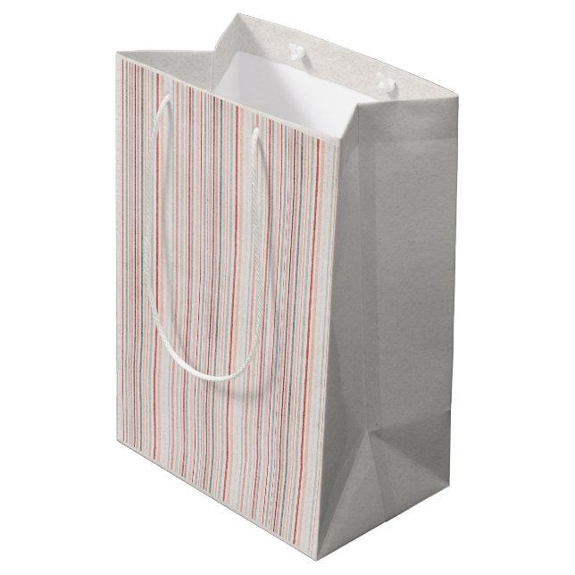 Sacola Para Presentes Média Soft Neutral Stripe Gift Bag (Verso inclinado)