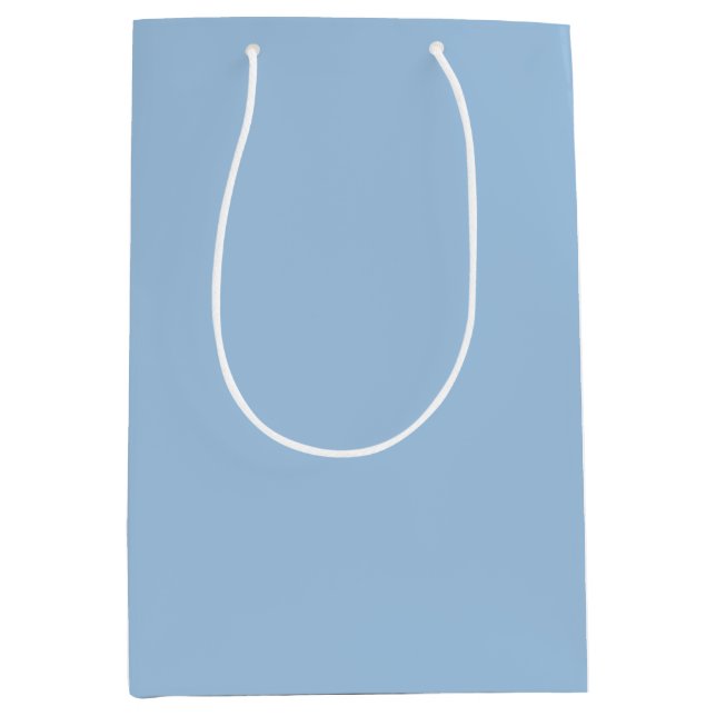 Sacola Para Presentes Média Solid Azul de Inverno Suave (Frente)