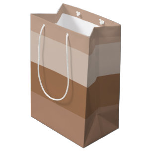 Sacola Para Presentes Média Sombras das faixas castanhas
