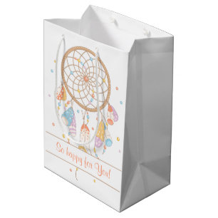 Sacola Para Presentes Média Sonhador Tribal Boho Grávida