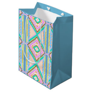 Sacola Para Presentes Média Sonho Pastel Elétrico Caleidoscópio