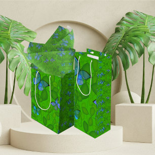 Sacola Para Presentes Média Sonhos da Floresta Tropical Borboleta Vine Todos o