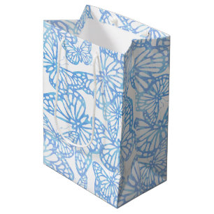 Sacola Para Presentes Média Sonhos De Borboleta (Azul)
