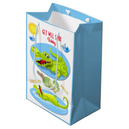 Sacola Para Presentes Média Sorria Crocodilo Fica Bem