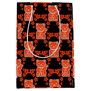 Sacola Para Presentes Média Sortudo japonês Maneki-neko