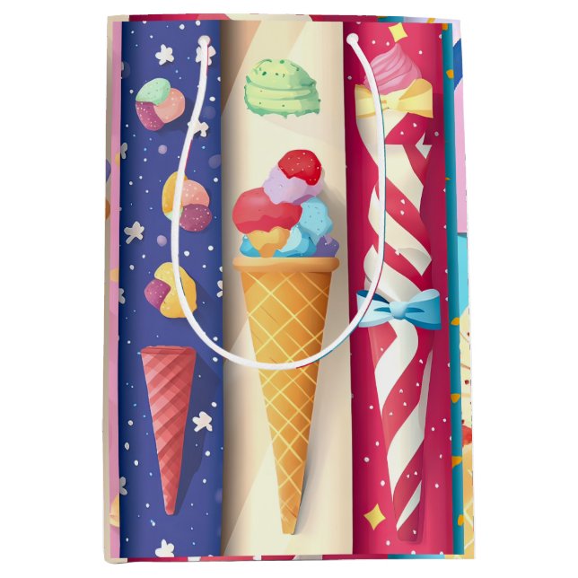 Sacola Para Presentes Média Sorvete (Frente)