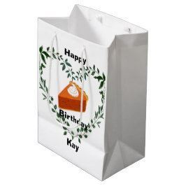 Sacola Para Presentes Média Sorvete de Bolo Verde de Fundo Branco