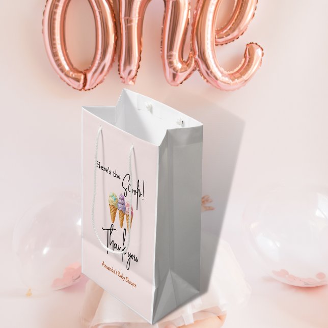 Sacola Para Presentes Média Sorvete doce Verão aqui Chá de fraldas de colher (Criador carregado)