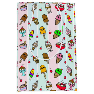 Sacola Para Presentes Média Sorvete Whimsic Cartoon Aniversário