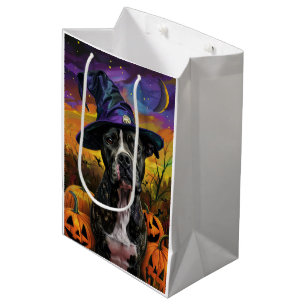 Sacola Para Presentes Média Spooky American Staffordshire Halloween Pumpkin
