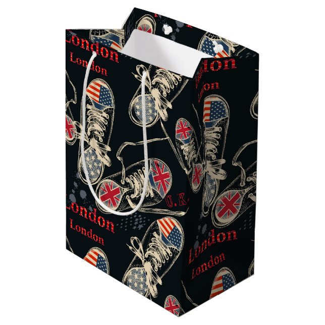 Sacola Para Presentes Média Sports Boots Fashion Pattern  (Verso inclinado)