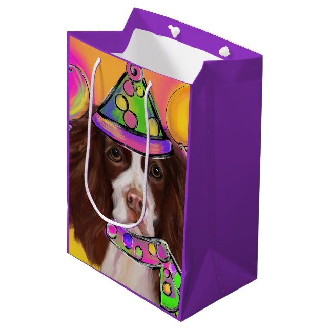 Sacola Para Presentes Média Springer Spaniel Inglês (Frente inclinada)