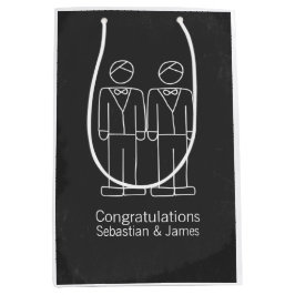 Sacola Para Presentes Média Sr. e Sr. Doodle Grooms Personalizados